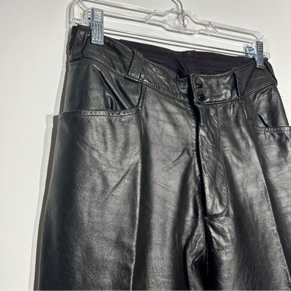 The Leather Shop Brand Sears Vintage Black Leather Pants Biker Unisex